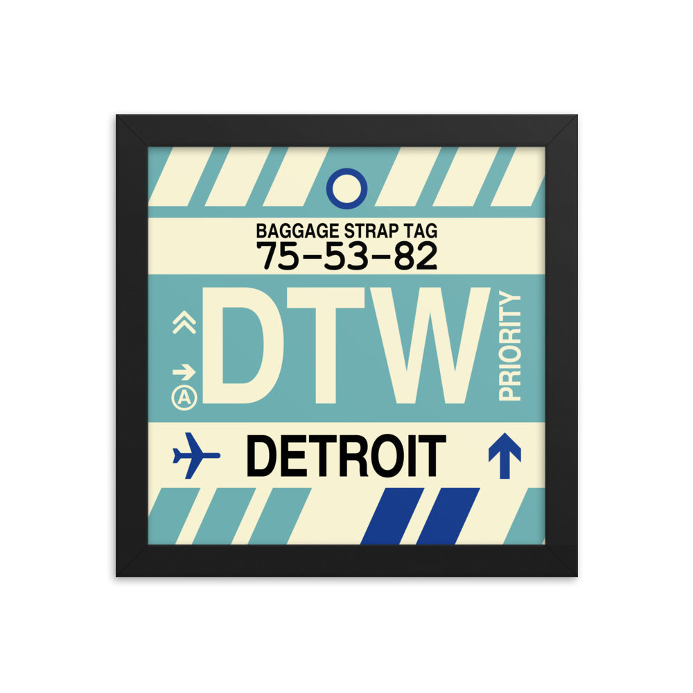 Travel-Themed Framed Print • DTW Detroit • YHM Designs - Image 01
