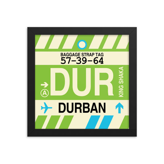 Travel-Themed Framed Print • DUR Durban • YHM Designs - Image 01