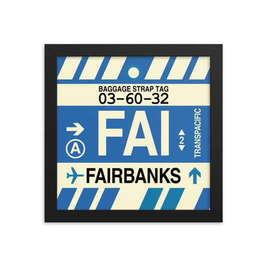 Travel-Themed Framed Print • FAI Fairbanks Souvenir • YHM Designs - Image 01