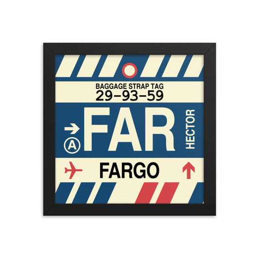 Travel-Themed Framed Print • FAR Fargo Souvenir • YHM Designs - Image 01
