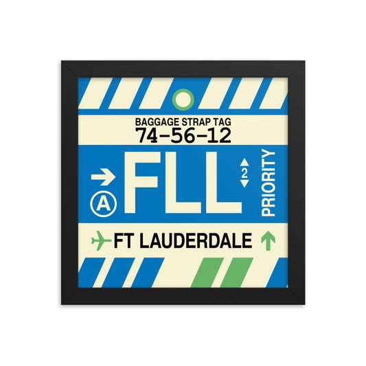 Travel-Themed Framed Print • FLL Fort Lauderdale • YHM Designs - Image 01