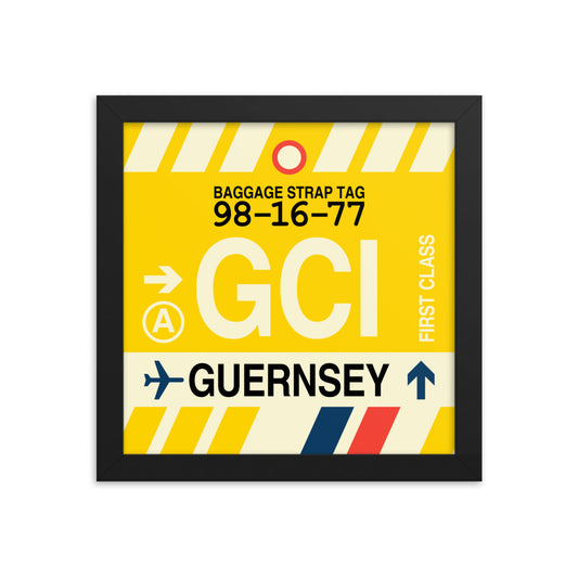 Travel-Themed Framed Print • GCI Guernsey Souvenir • YHM Designs - Image 01