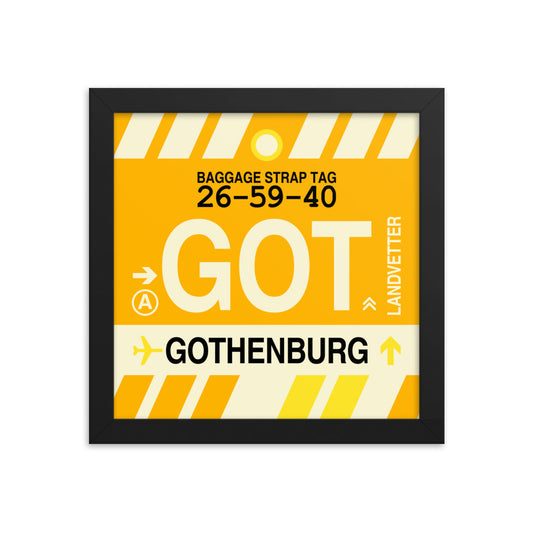 Travel-Themed Framed Print • GOT Gothenburg Souvenir • YHM Designs - Image 01