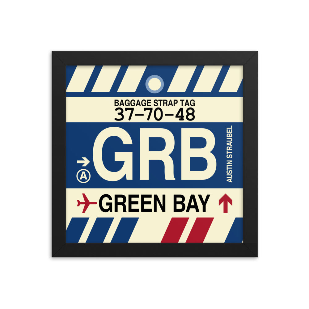 Travel-Themed Framed Print • GRB Green Bay • YHM Designs - Image 01
