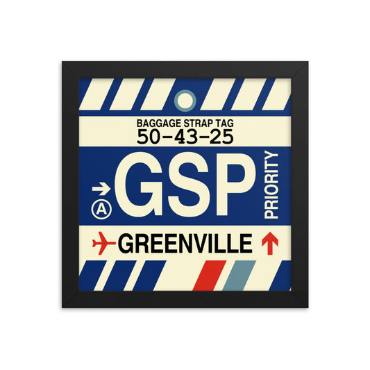 Travel-Themed Framed Print • GSP Greenville • YHM Designs - Image 01