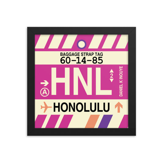 Travel-Themed Framed Print • HNL Honolulu • YHM Designs - Image 01