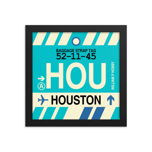 Travel-Themed Framed Print • HOU Houston • YHM Designs - Image 01