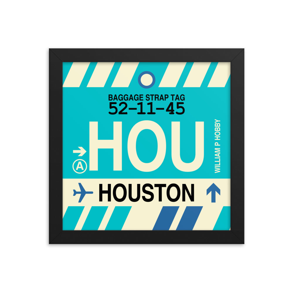 Travel-Themed Framed Print • HOU Houston Souvenir • YHM Designs - Image 01