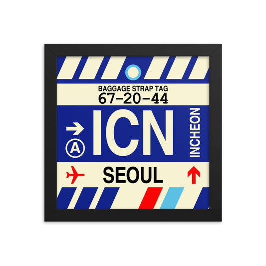 Travel-Themed Framed Print • ICN Seoul • YHM Designs - Image 01