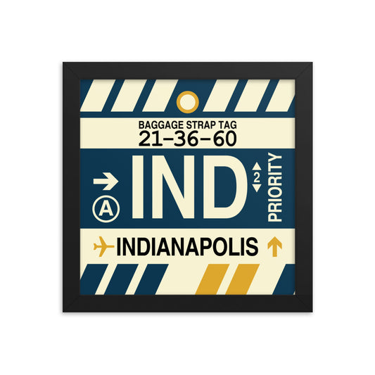 Travel-Themed Framed Print • IND Indianapolis Souvenir • YHM Designs - Image 01