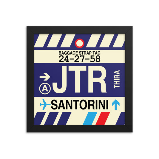 Travel-Themed Framed Print • JTR Santorini Souvenir • YHM Designs - Image 01