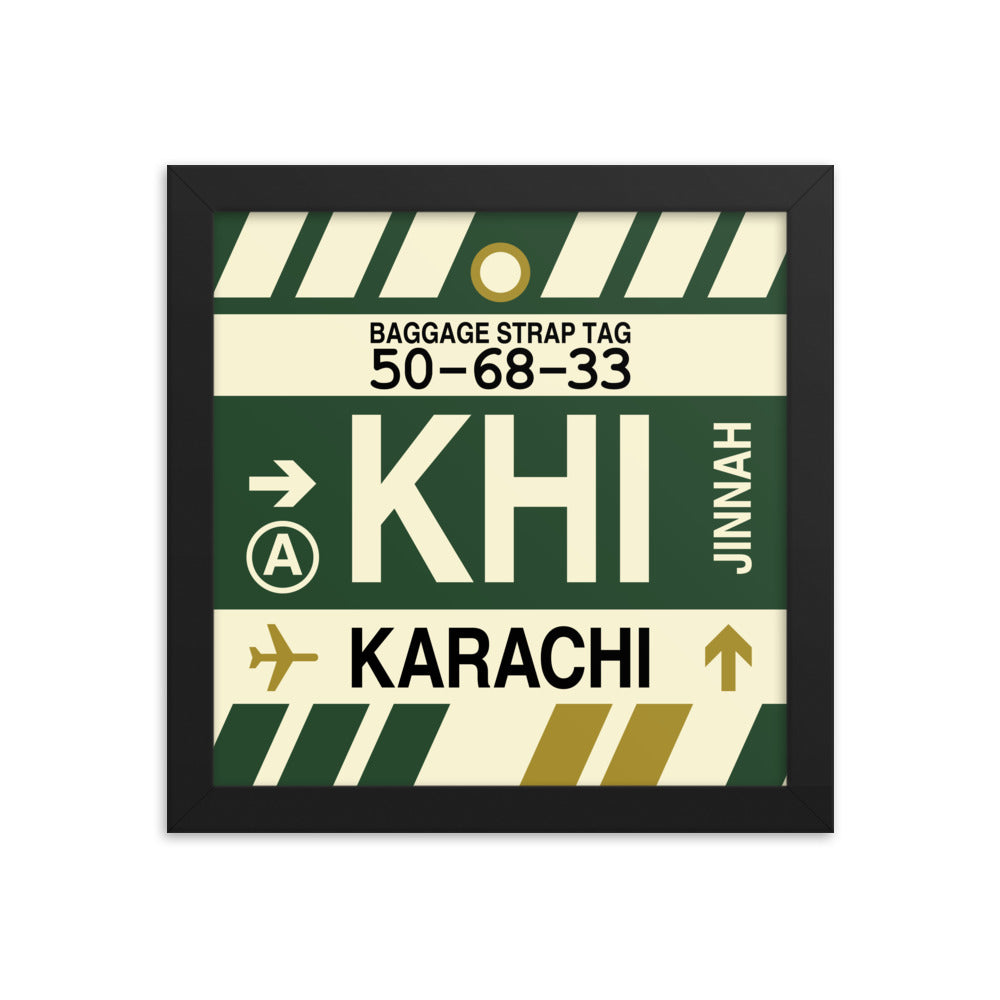 Travel-Themed Framed Print • KHI Karachi Souvenir • YHM Designs - Image 01