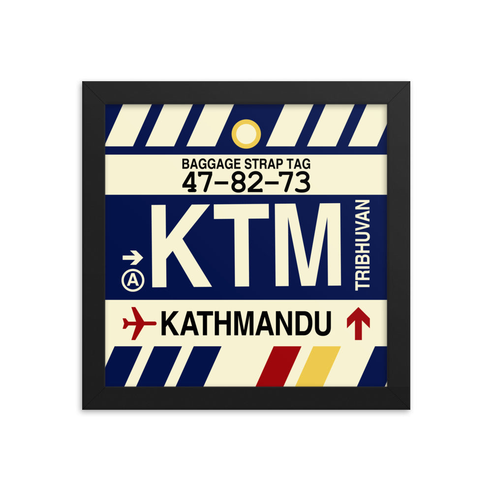 Travel-Themed Framed Print • KTM Kathmandu Souvenir • YHM Designs - Image 01