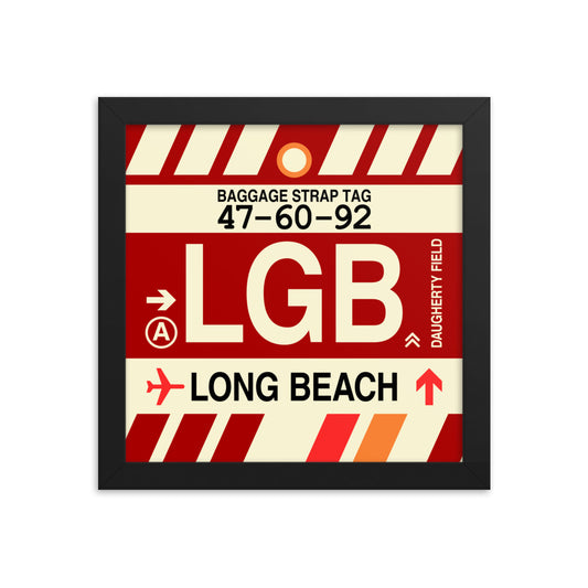 Travel-Themed Framed Print • LGB Long Beach • YHM Designs - Image 01