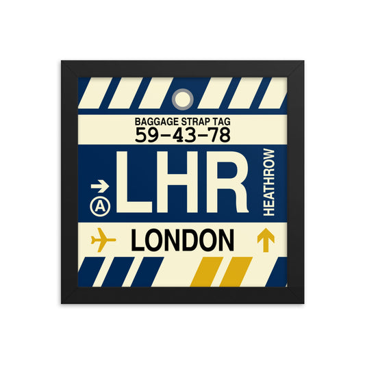 Travel-Themed Framed Print • LHR London • YHM Designs - Image 01