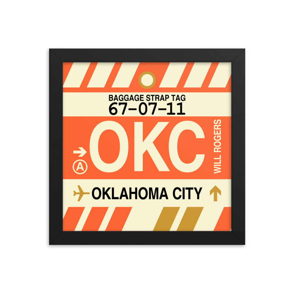 Travel-Themed Framed Print • OKC Oklahoma City • YHM Designs - Image 01