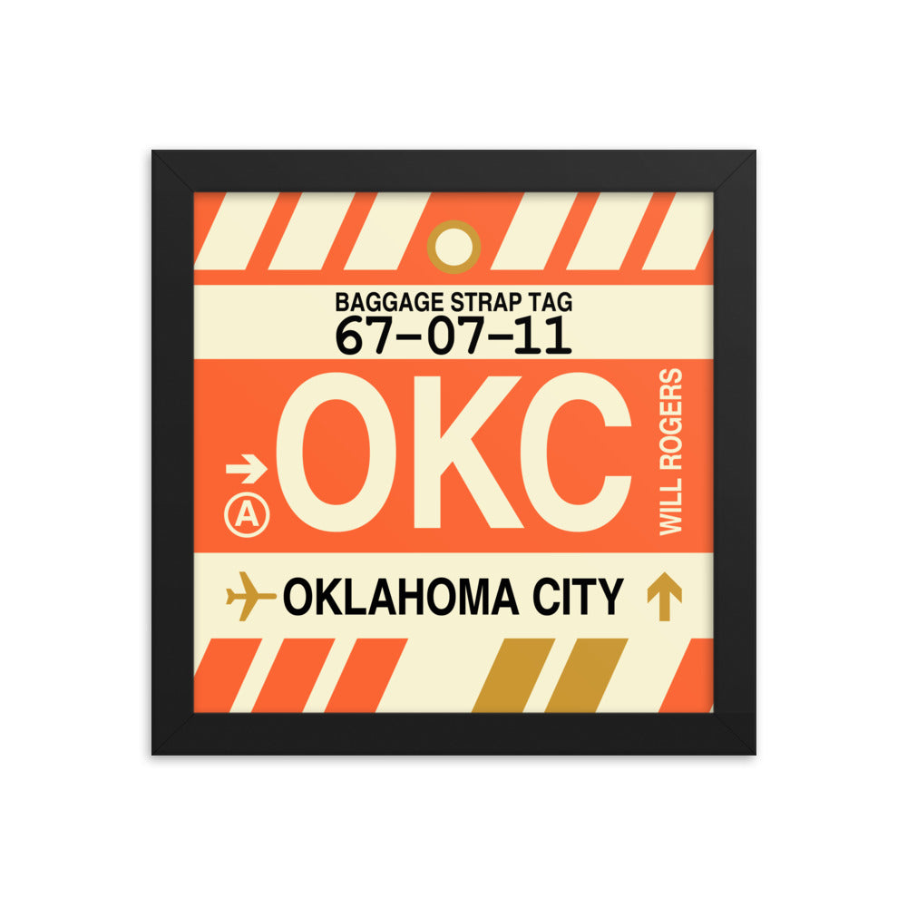 Travel-Themed Framed Print • OKC Oklahoma City Souvenir • YHM Designs - Image 01