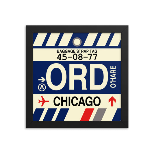 Travel-Themed Framed Print • ORD Chicago • YHM Designs - Image 01