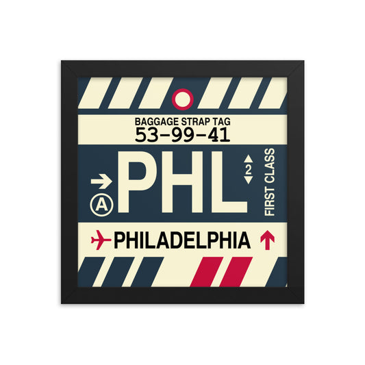 Travel-Themed Framed Print • PHL Philadelphia • YHM Designs - Image 01