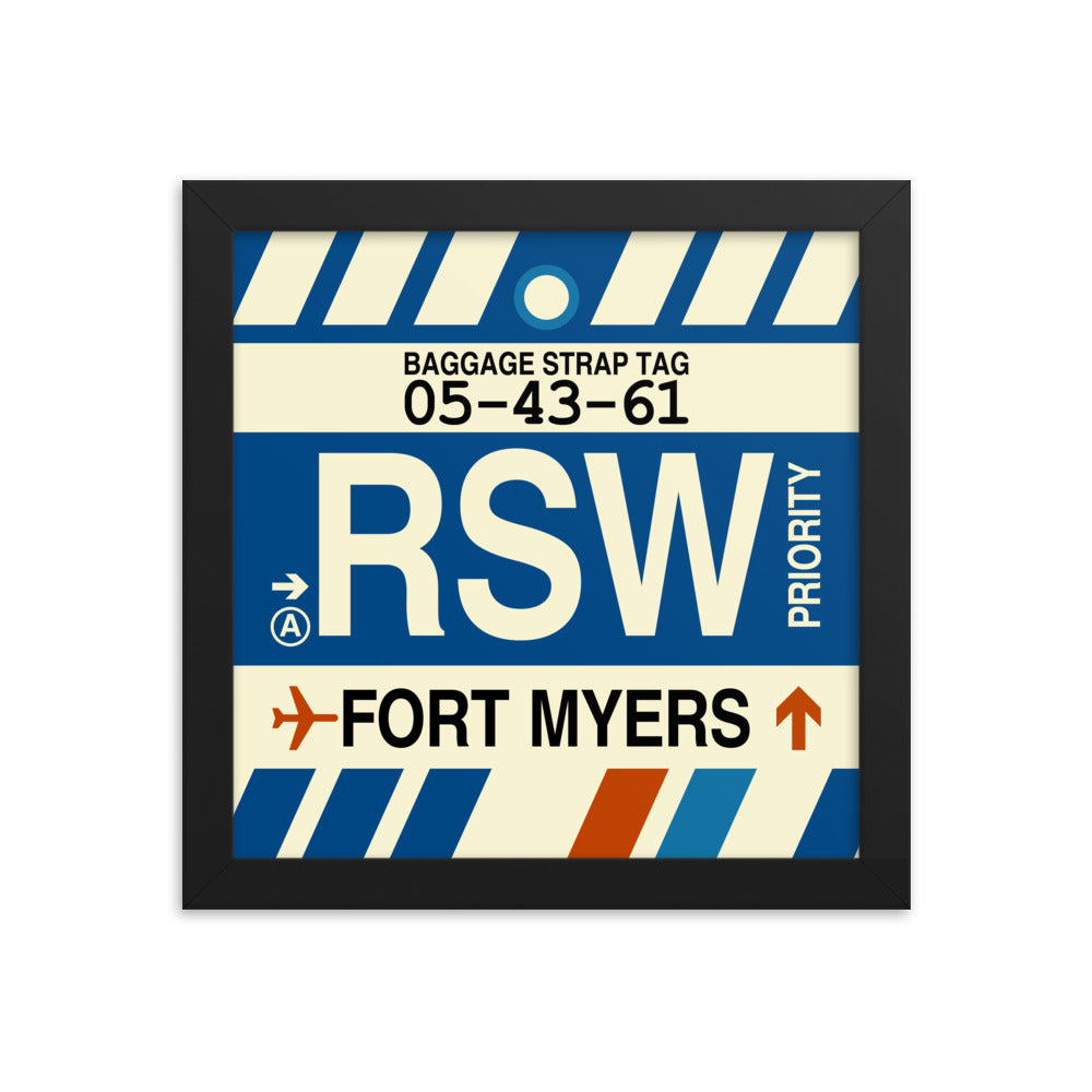 Travel-Themed Framed Print • RSW Fort Myers • YHM Designs - Image 01