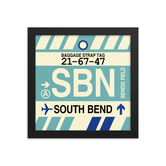Travel-Themed Framed Print • SBN South Bend Souvenir • YHM Designs - Image 01
