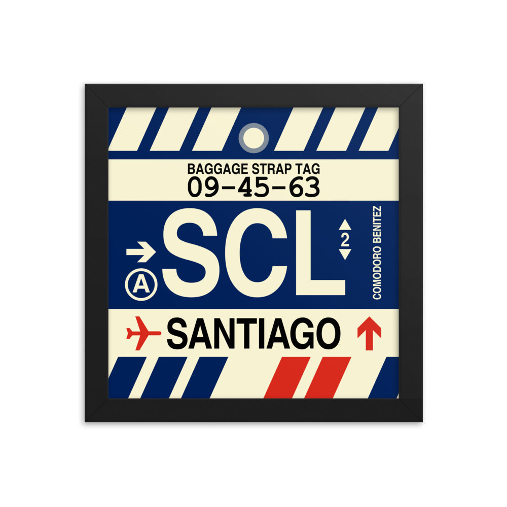 Travel-Themed Framed Print • SCL Santiago Souvenir • YHM Designs - Image 01