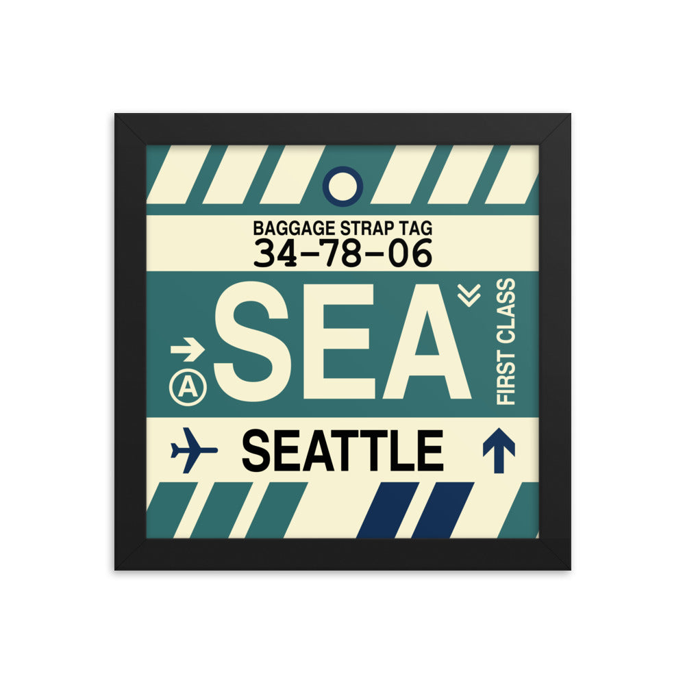 Travel-Themed Framed Print • SEA Seattle • YHM Designs - Image 01