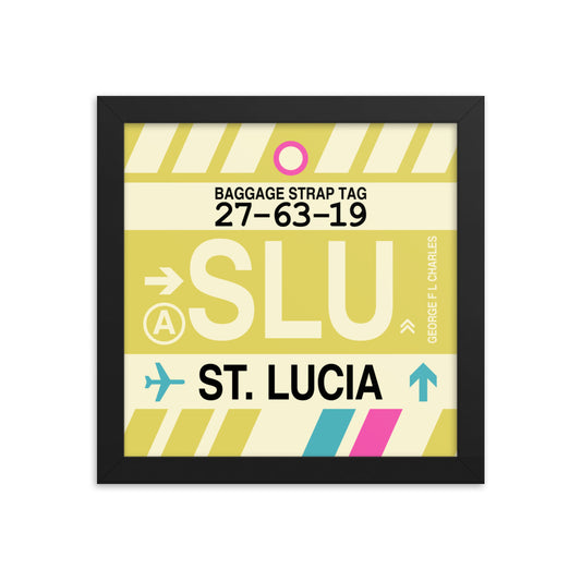Travel-Themed Framed Print • SLU St. Lucia Souvenir • YHM Designs - Image 01