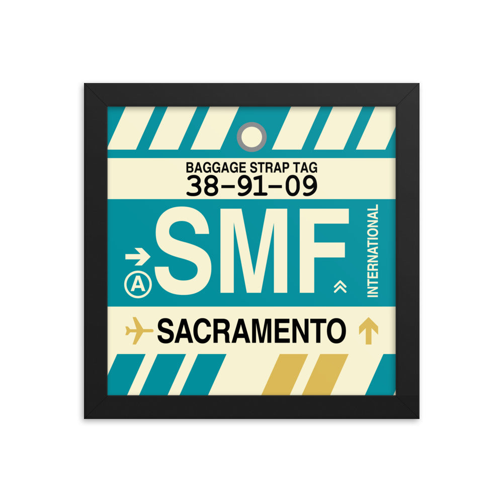 Travel-Themed Framed Print • SMF Sacramento • YHM Designs - Image 01