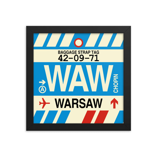 Travel-Themed Framed Print • WAW Warsaw • YHM Designs - Image 01