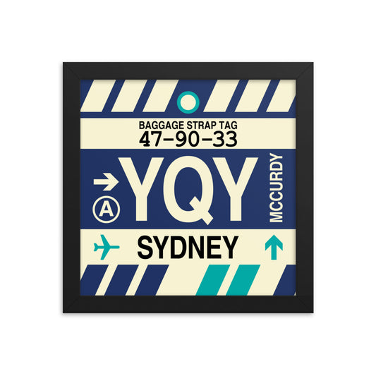 Travel-Themed Framed Print • YQY Sydney • YHM Designs - Image 01