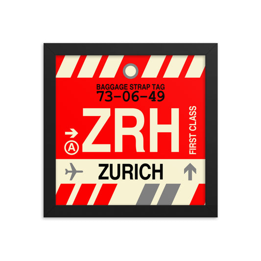 Travel-Themed Framed Print • ZRH Zurich • YHM Designs - Image 01
