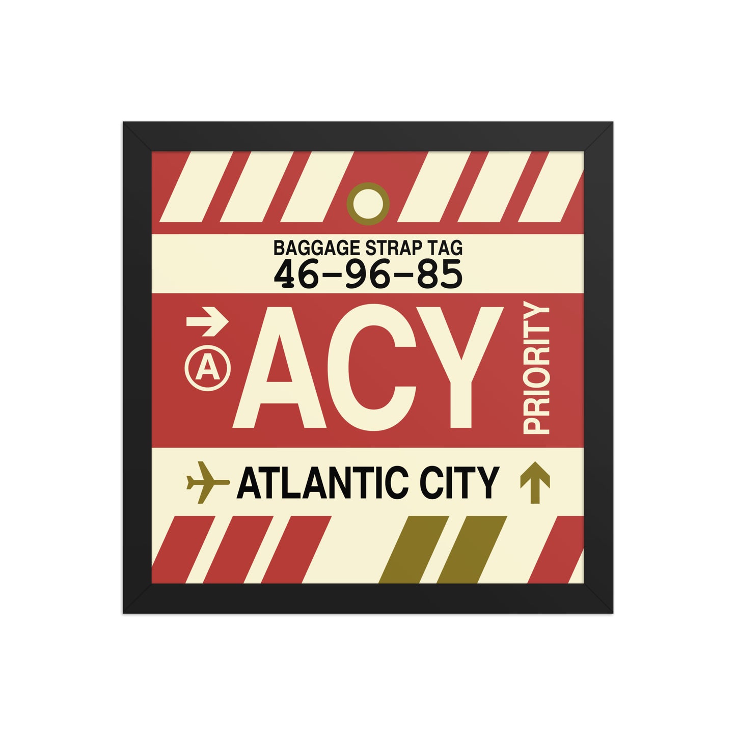 ACY Atlantic City Framed Print • Jet Age Baggage Tag Design • YHM Designs - Image 03