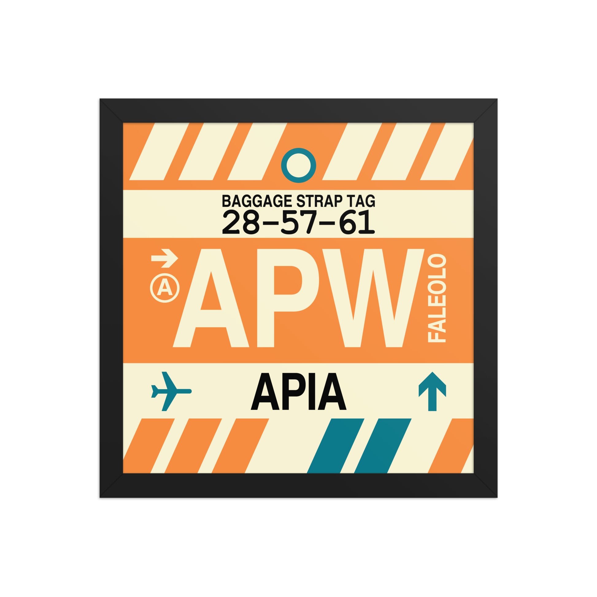 APW Apia Framed Print • Jet Age Baggage Tag Design • YHM Designs - Image 03