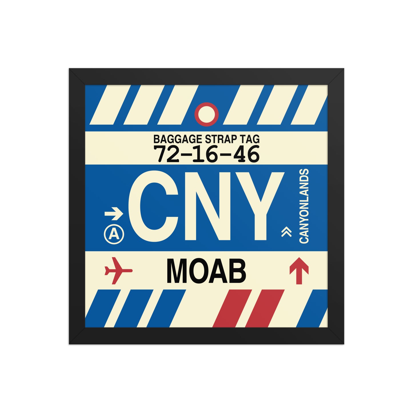 CNY Moab Framed Print • Jet Age Baggage Tag Design • YHM Designs - Image 03