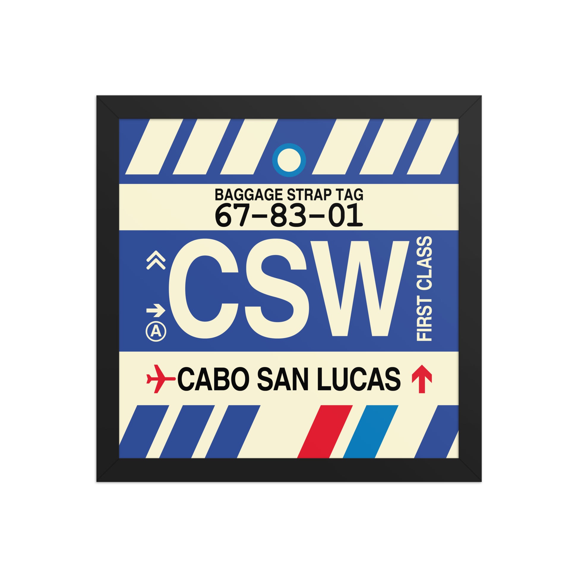 CSW Cabo San Lucas Framed Print • Jet Age Baggage Tag Design • YHM Designs - Image 03
