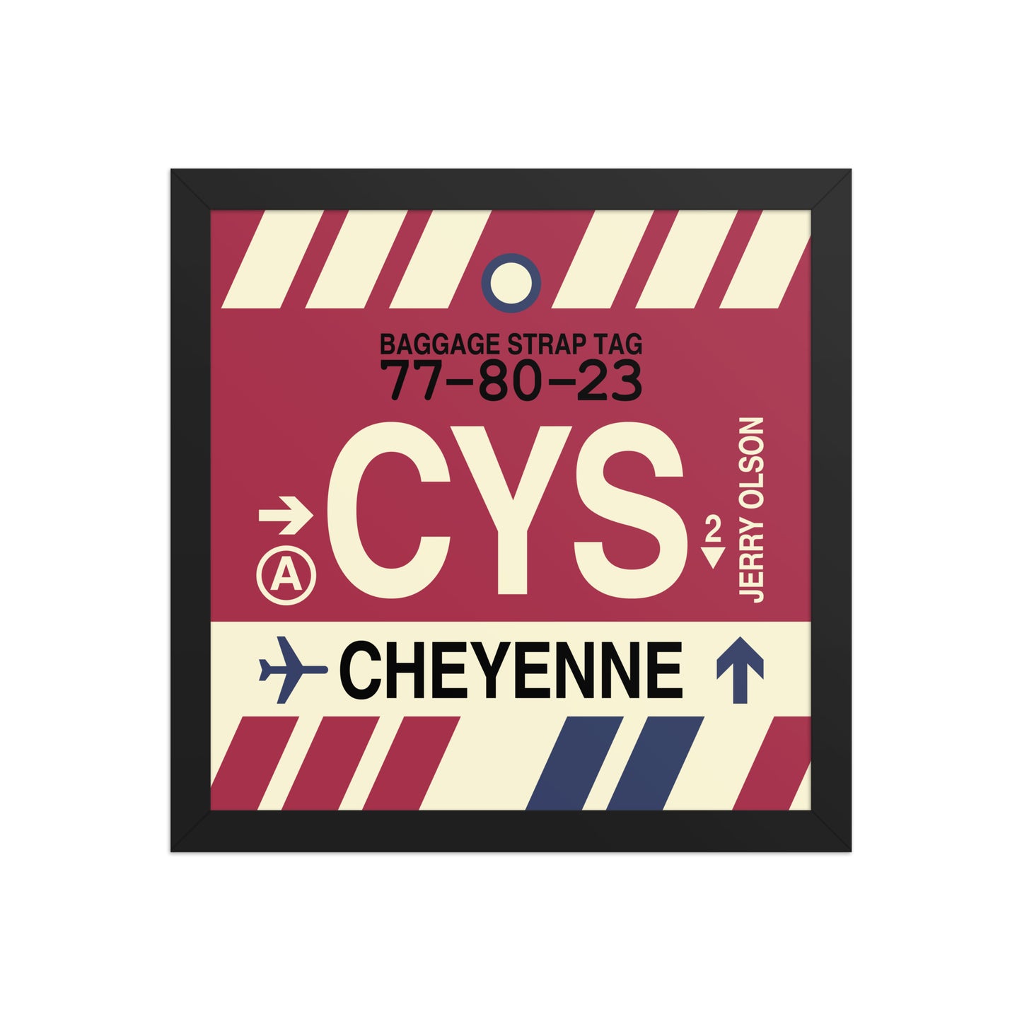 CYS Cheyenne Framed Print • Jet Age Baggage Tag Design • YHM Designs - Image 03
