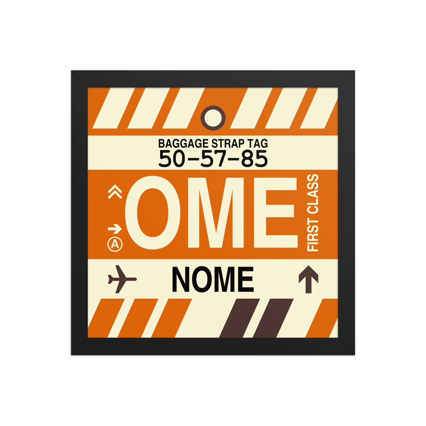 OME Nome Framed Print • Jet Age Baggage Tag Design • YHM Designs - Image 03
