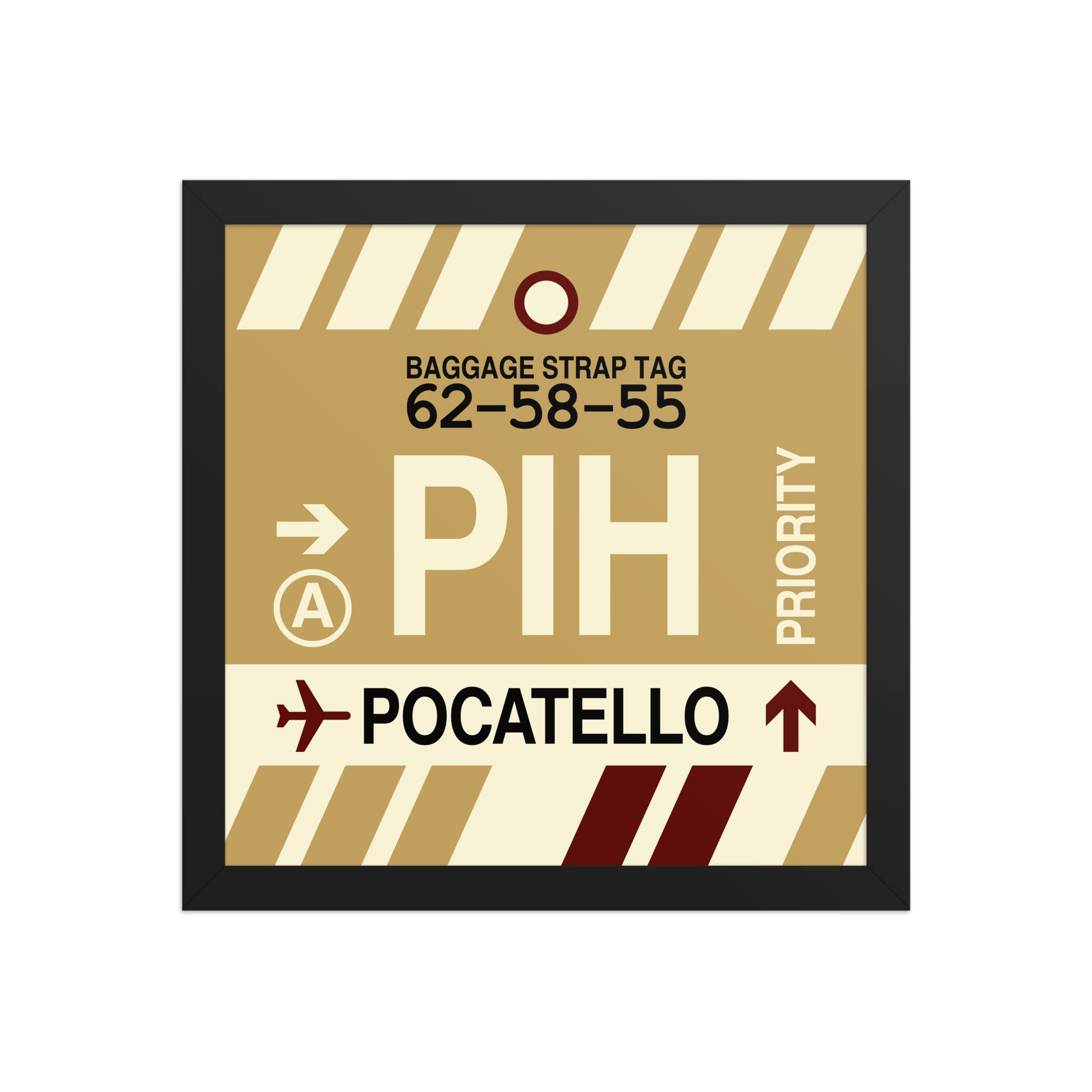 PIH Pocatello Framed Print • Jet Age Baggage Tag Design • YHM Designs - Image 03