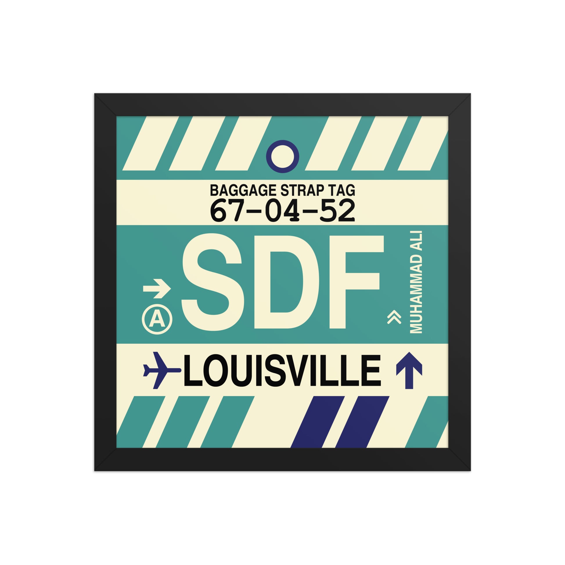 SDF Louisville Framed Print • Jet Age Baggage Tag Design • YHM Designs - Image 03