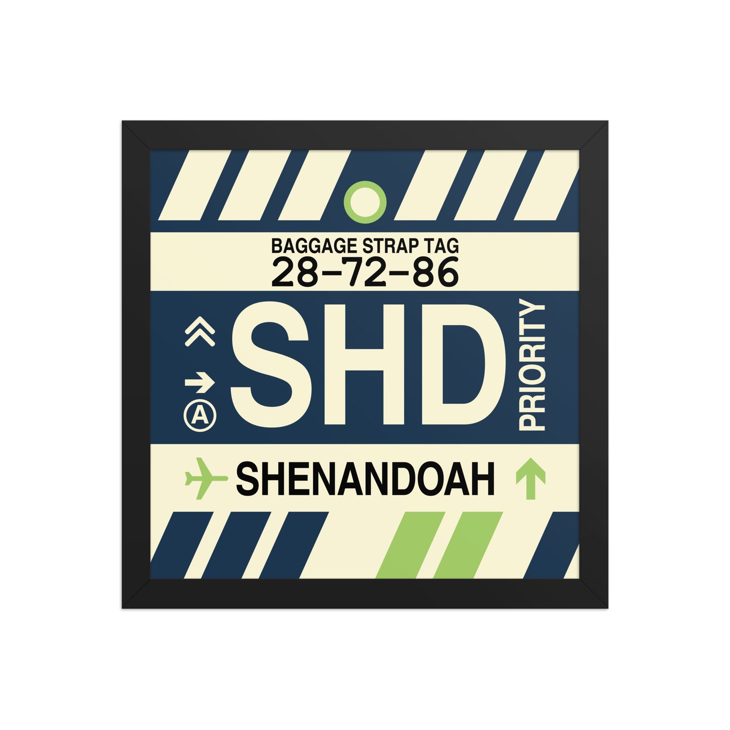SHD Shenandoah Valley Framed Print • Jet Age Baggage Tag Design • YHM Designs - Image 03