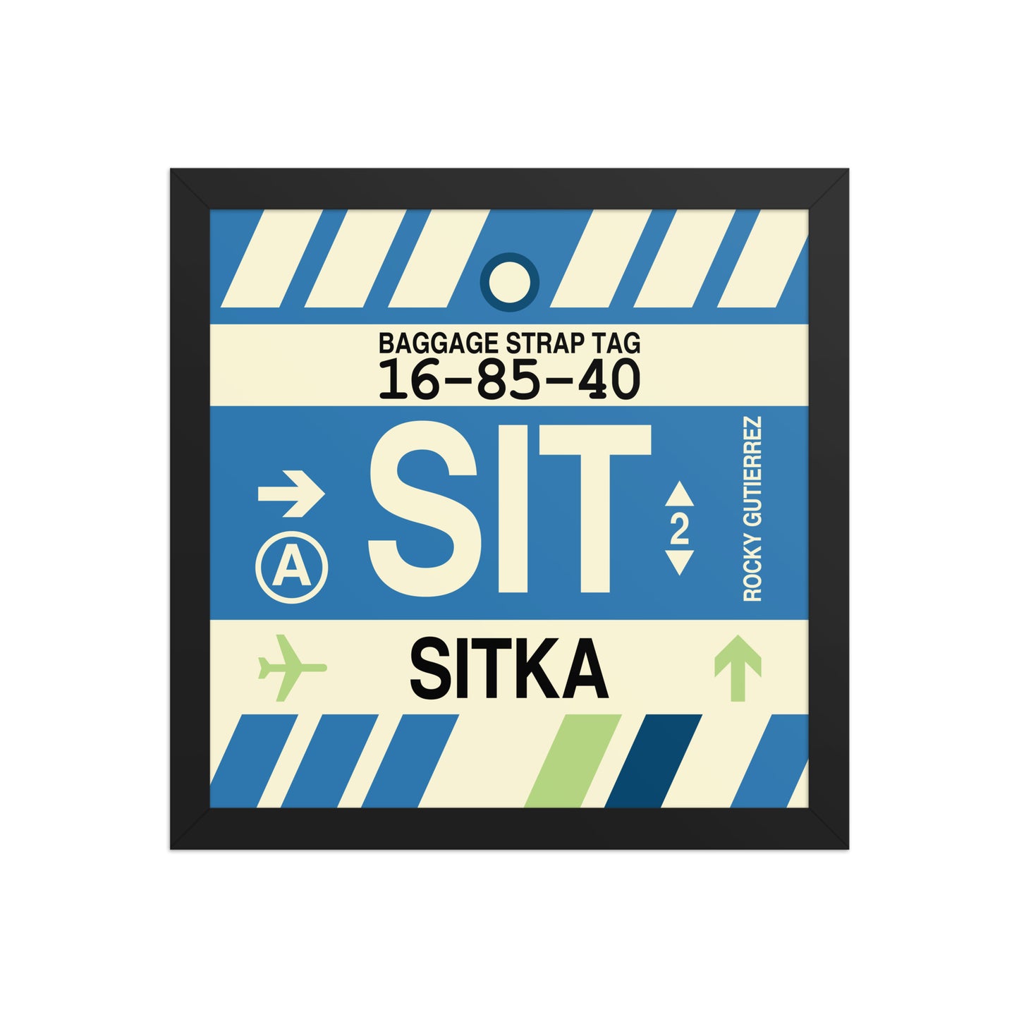 SIT Sitka Framed Print • Jet Age Baggage Tag Design • YHM Designs - Image 03