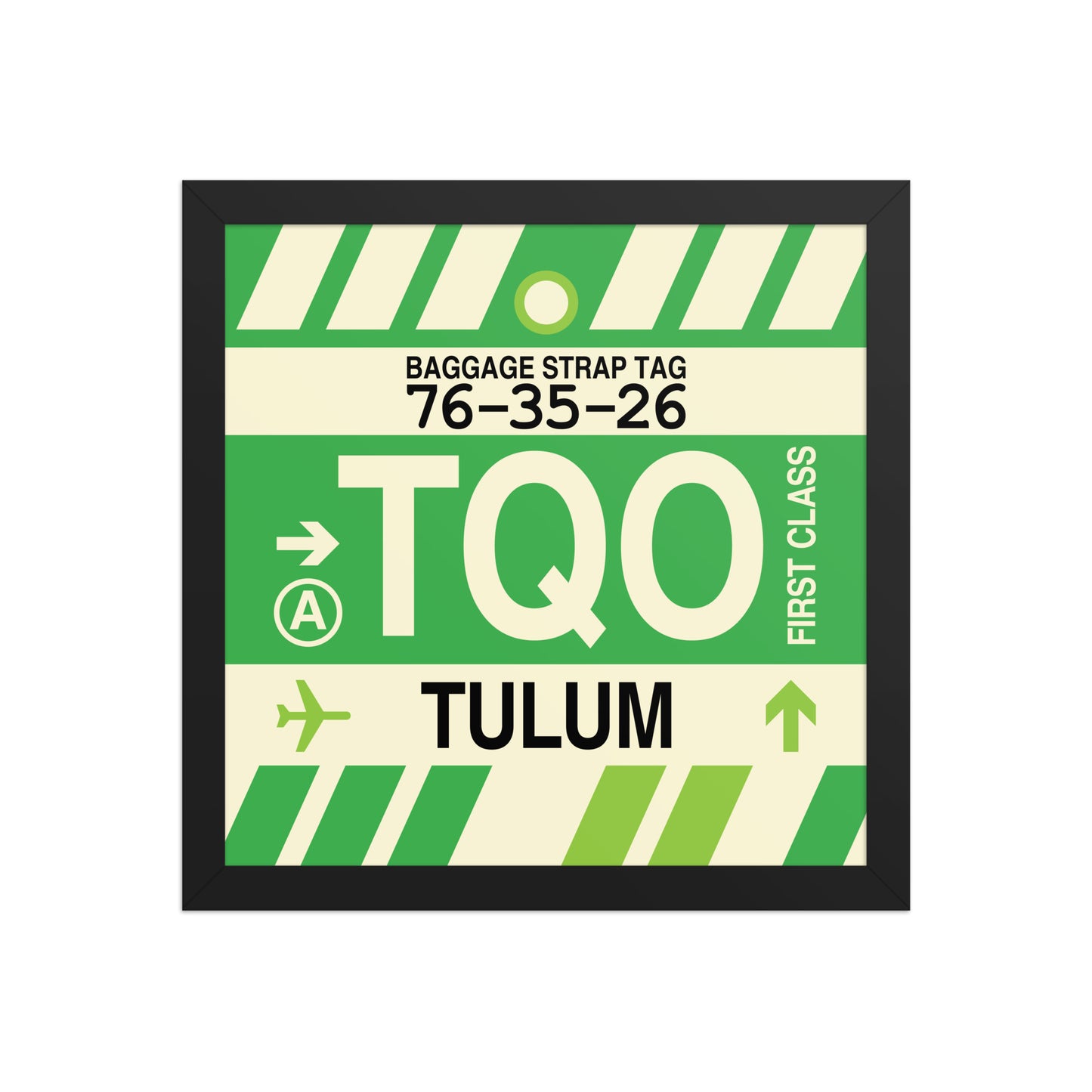 TQO Tulum Framed Print • Jet Age Baggage Tag Design • YHM Designs - Image 03