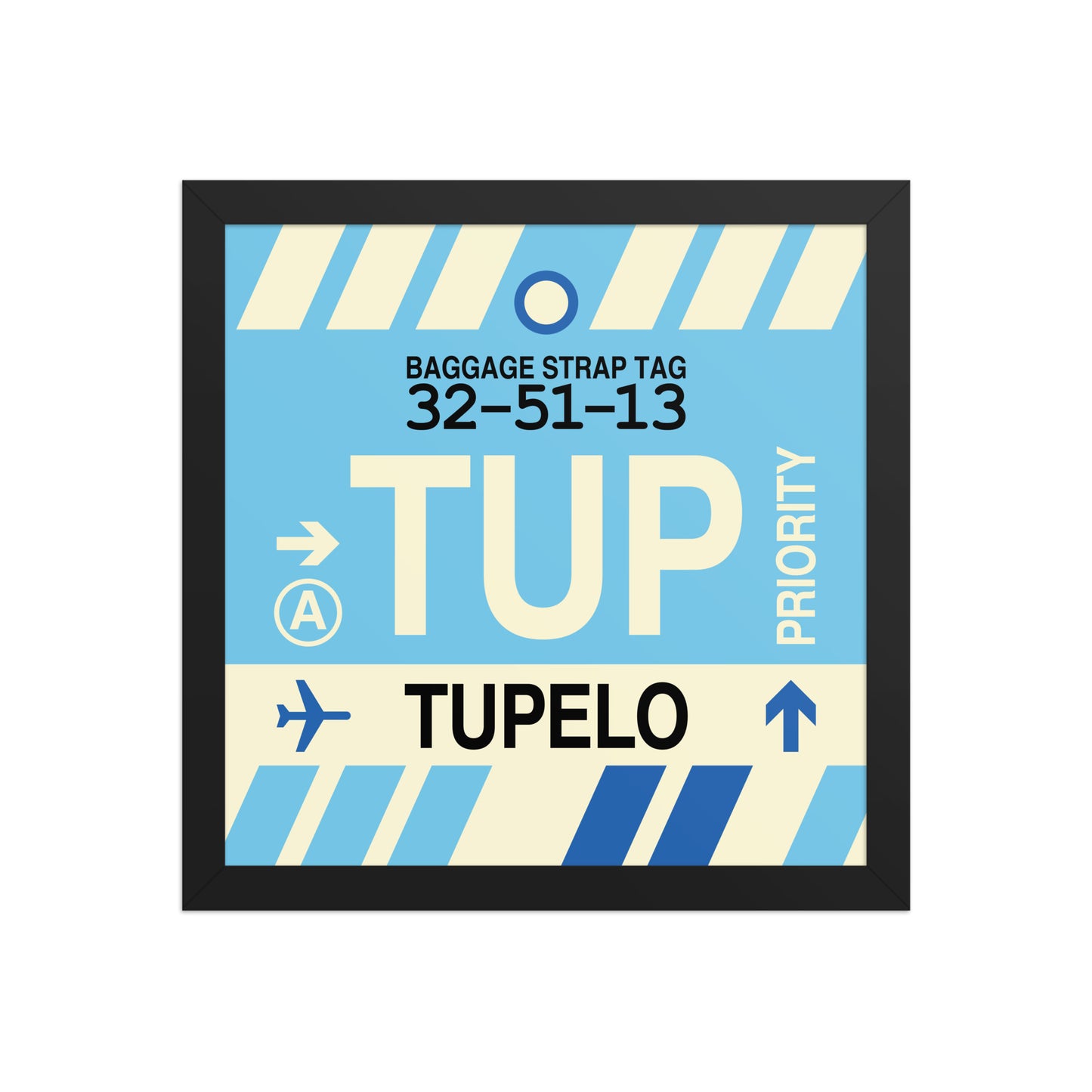 TUP Tupelo Framed Print • Jet Age Baggage Tag Design • YHM Designs - Image 03