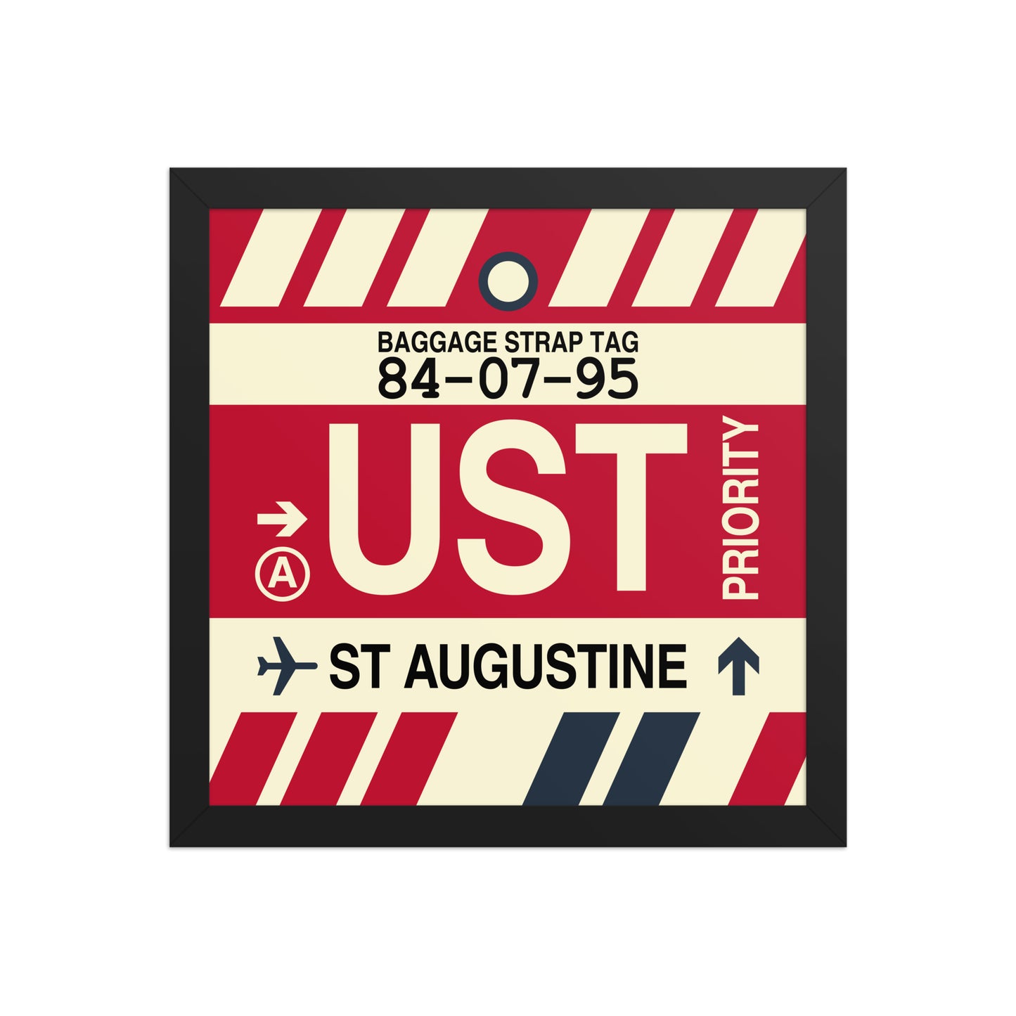 UST St. Augustine Framed Print • Jet Age Baggage Tag Design • YHM Designs - Image 03