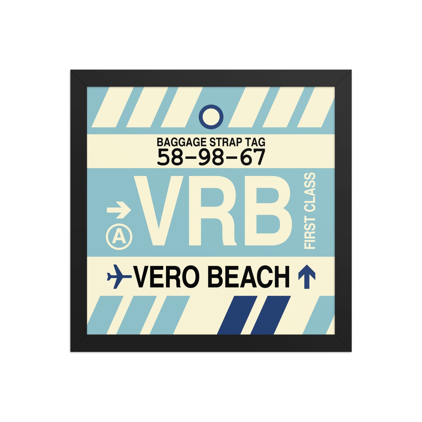 VRB Vero Beach Framed Print • Jet Age Baggage Tag Design • YHM Designs - Image 03