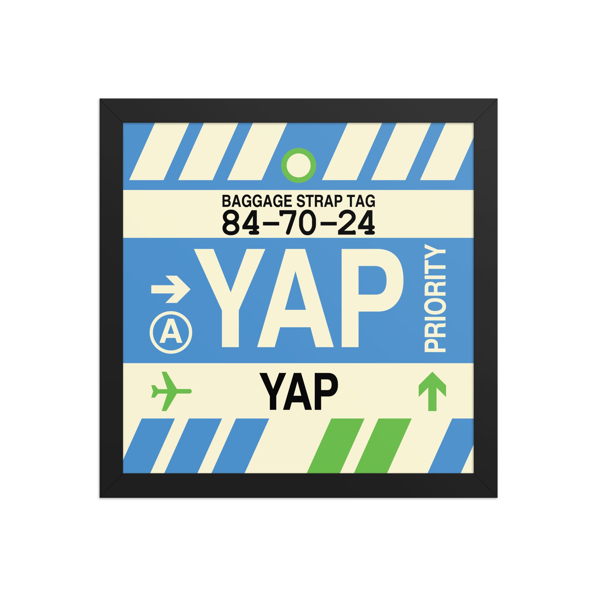 YAP Yap Framed Print • Jet Age Baggage Tag Design • YHM Designs - Image 03