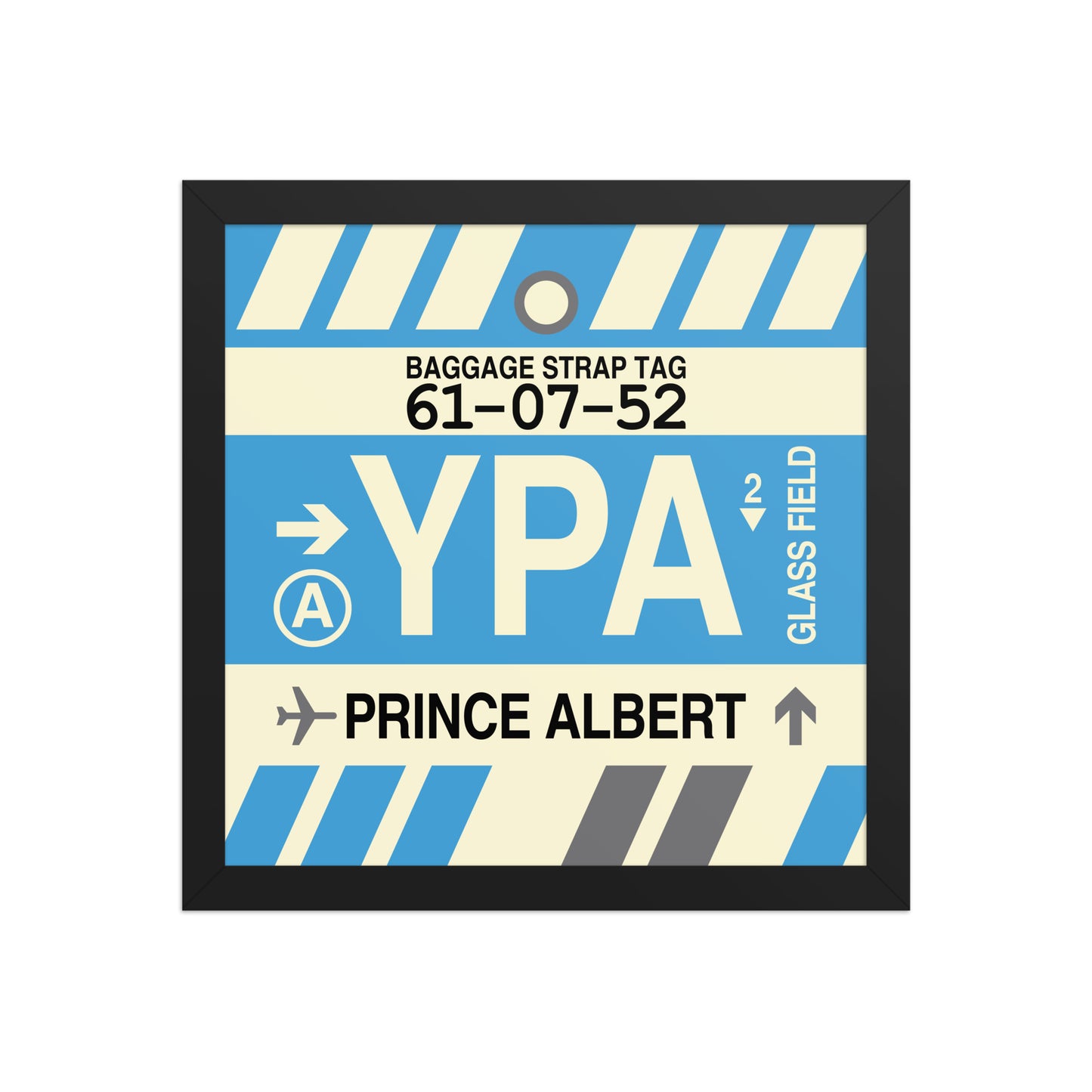 YPA Prince Albert Framed Print • Jet Age Baggage Tag Design • YHM Designs - Image 03