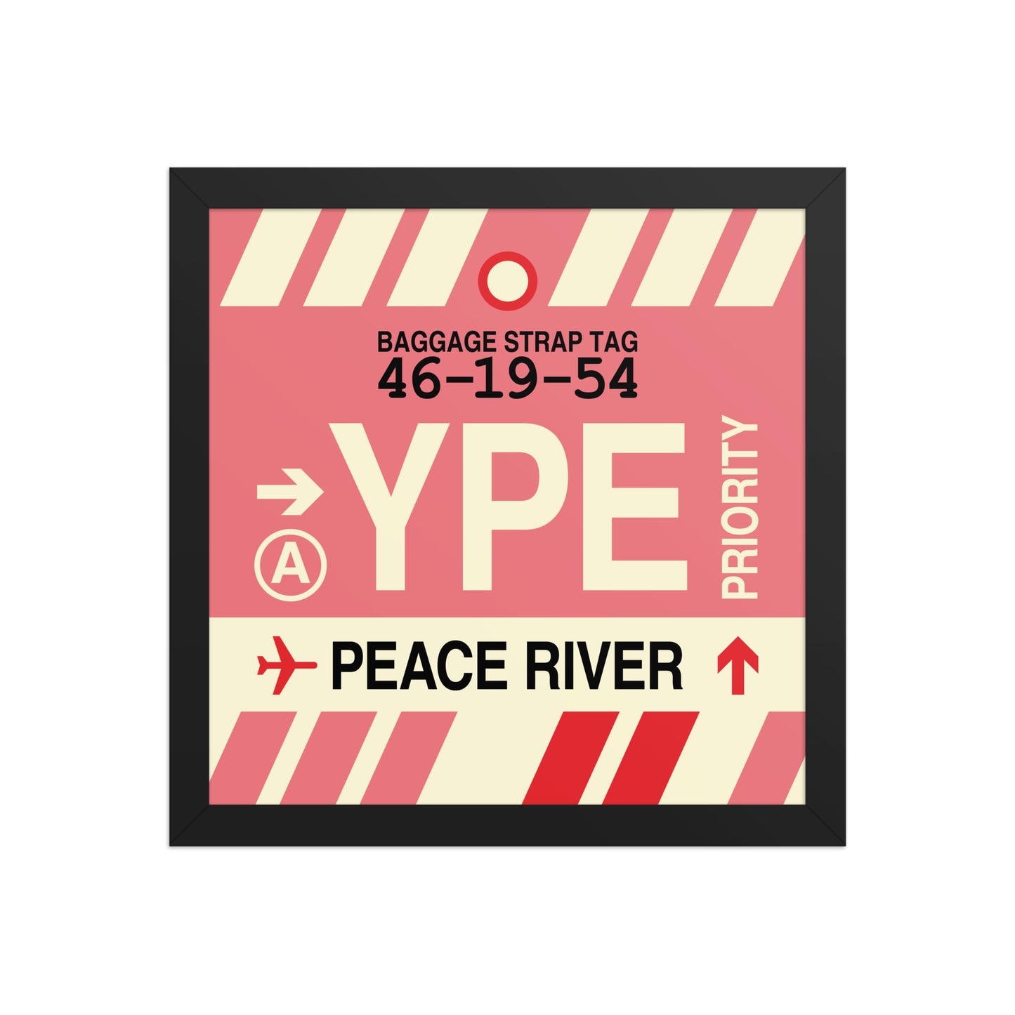 YPE Peace River Framed Print • Jet Age Baggage Tag Design • YHM Designs - Image 03