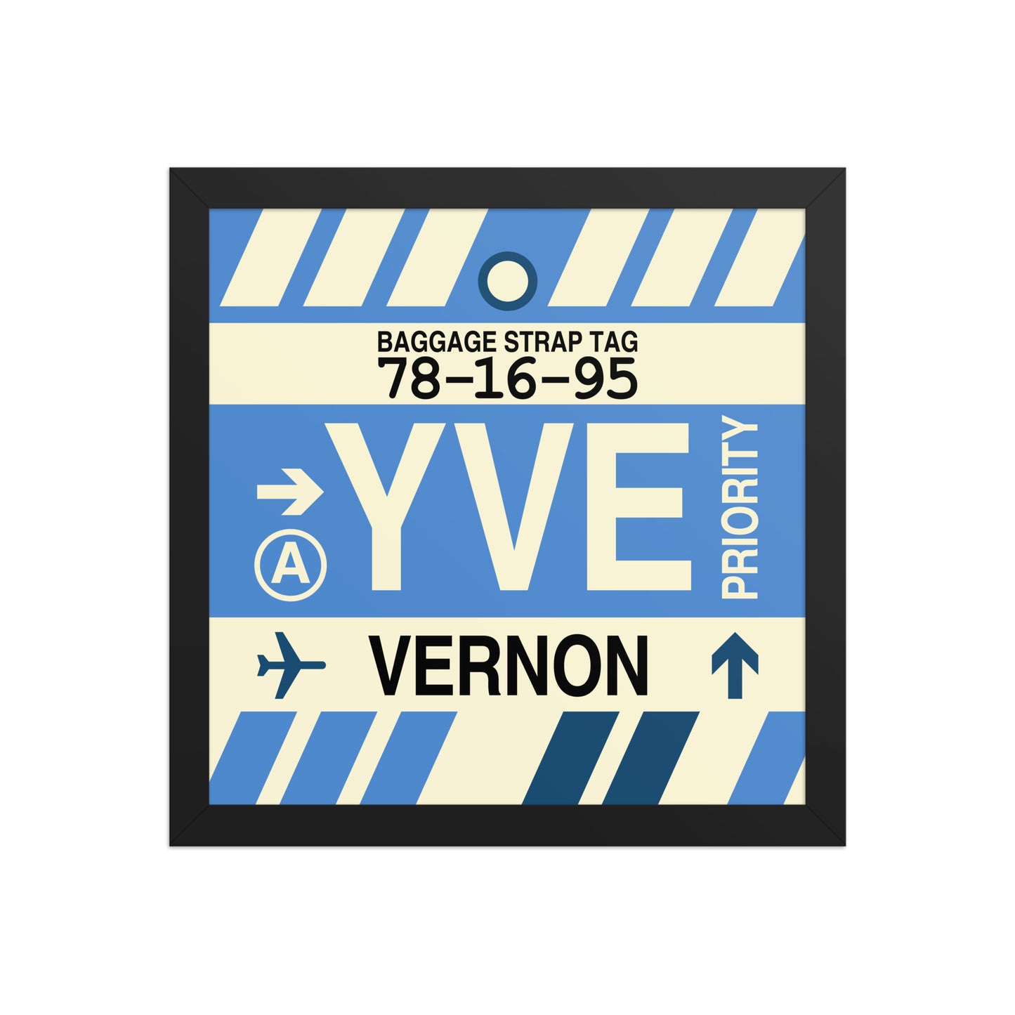 YVE Vernon Framed Print • Jet Age Baggage Tag Design • YHM Designs - Image 03